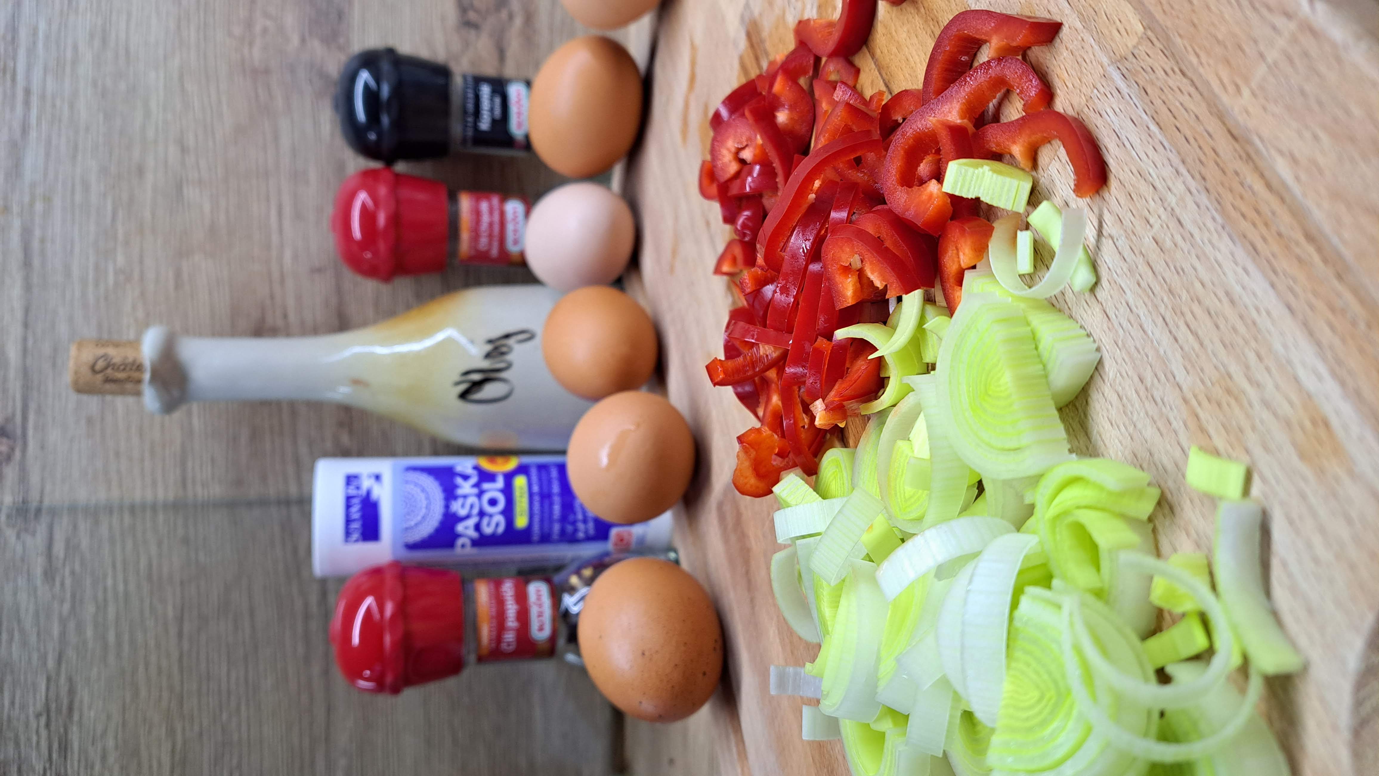 Omeleta - potrebné suroviny