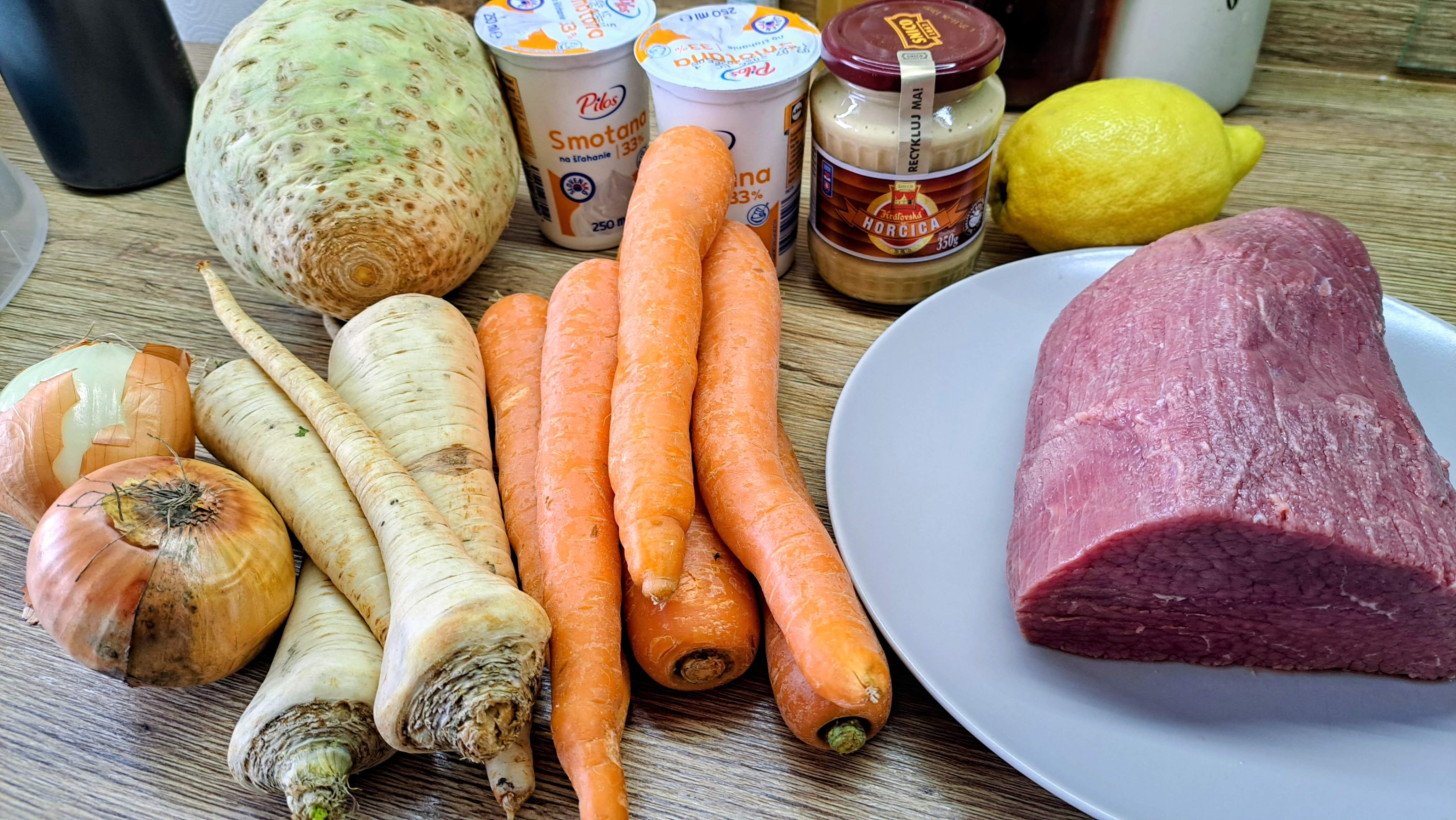 Sviečková na smotane - potrebné ingrediencie